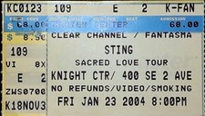 Biglietto concerto Sting Stub
