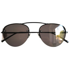 occhiali da sole SAINT LAURENT SL575 black round oval 001 sunglasses Yves Ysl
