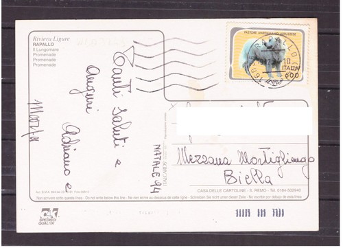 Cartolina italia tariffa 600 - italia,