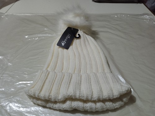 Berretto bianco con pom - , pon