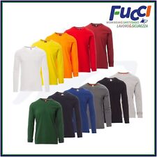 T-SHIRT UOMO MANICA LUNGA MAGLIA COTONE GIROCOLLO MAGLIETTE PAYPER DA LAVORO
