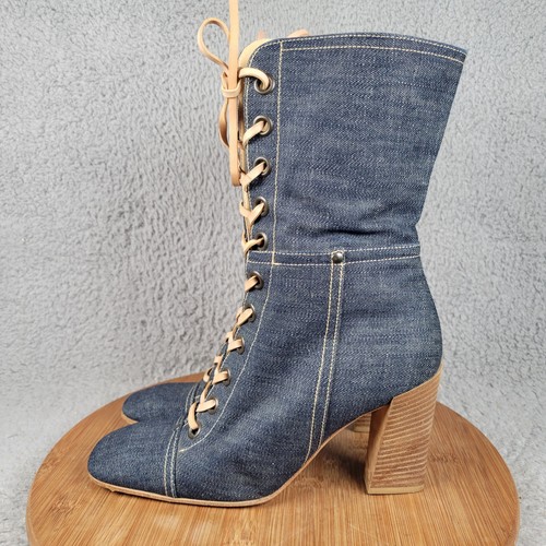 Stivali denim blu - alti, vintage