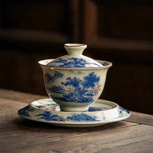 Pezzi gaiwan tea paesaggio - 3,