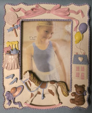 ? Cornice vintage Figi Graphics bambina portafoto mai utilizzata 24,5x20,5cm ?