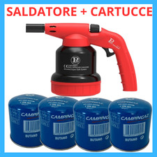SALDATORE BRUCIATORE A GAS BUTANO CANNELLO FIAMMA OSSIDRICA CON CARTUCCE  PIEZO