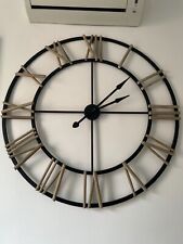 orologio da parete, tema industriale, colore nero e beige, tema industriale