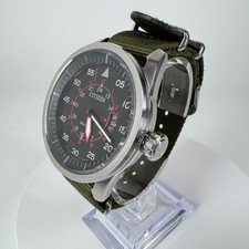 Orologio Citizen Eco-Drive Aviator Uomo 44mm Acciaio Solare Quadrante Nero FUNZIONANTE