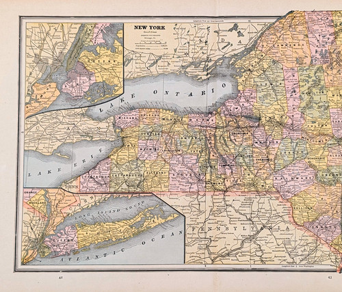 1885 new york mappa originale - 1885,
