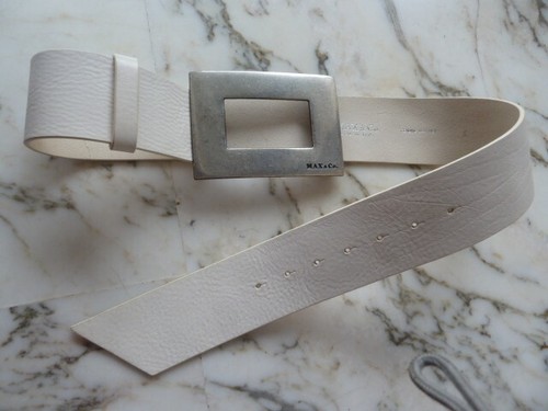 Cintura cinturone pelle bianca - pelle,