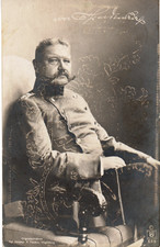 prs 80 PAUL von HINDENBURG (1847-1934) Cartolina FP - VG 1910 Posta militare