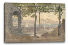 Tela/Cornice Anonimo, tedesco, XIX secolo - Veduta del Golfo di Napoli con il V