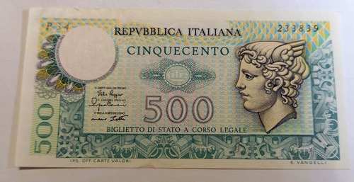 Banconota lire 500 - banconota,
