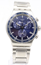 Nuovo Swiss Swatch New IRONY CHRONO COBALT LAGOON orologio da uomo data 45 mm YVS496G $210