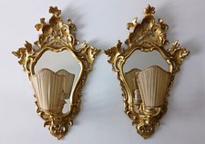 Due Cornici Lampade Specchiere Classiche Veneziane In Legno Intagliato E Dorato