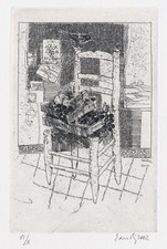 EANDI FERNANDO "SEDIA CON NATURA MORTA - 2002 ACQUAFORTE - INCISIONI - GRAFICA