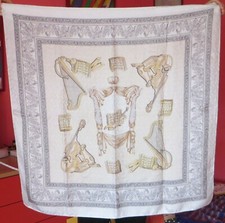 Foulard sartoriale strumenti musicali 100% seta eccellente cm 87x87  