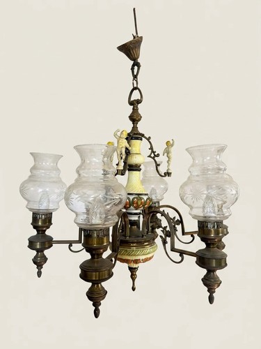 Lampadario vintage ottone - ,