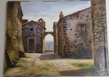 Dipinto Olio Su Tela Sereni Enrico  Scorcio campagna umbra 30x40
