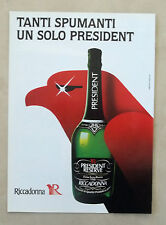 E225 - Advertising Pubblicità - 1986 - PRESIDENT RESERVE RICCADONNA SPUMANTI