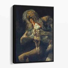 Saturno divora suo figlio di Francisco Goya stampa su tela arte da parete