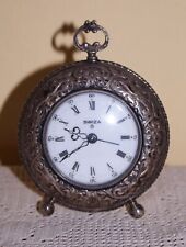 OROLOGIO SVEGLIA DA TAVOLO SWIZA 8 IN ARGENTO 800 FINEMENTE CESELLATO