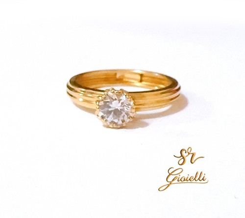 Anello solitario oro - in, 18kt