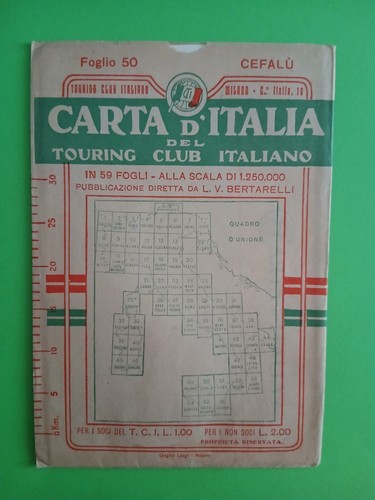 Carta italia del touring - d'italia,