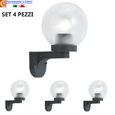 Lampada Da Parete a Sfera Lanterna a Muro Moderno Esterno Palla ? 20 Cm 4 Pezzi