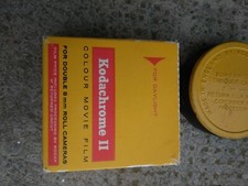 RARE VINTAGE (1964) KODACHROME II COLOUR MOVIE 8MM FILM BOX & TIN CONTAINER