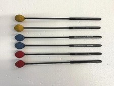 Lotto (3) Coppie Bergerault Orff Marimba Mallets Filato Avvolto 14" Alto Soprano Basso