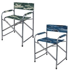 1 Pezzo Sedia da Regista in Metallo e Tessuto Camouflage 2 Colori