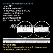 KIT 4 BARRE STRIP 9 LED TV