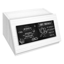 Lupia Portapane Contenitore Cibo Secco decoro BLACKBOARD legno 30x40x20cm