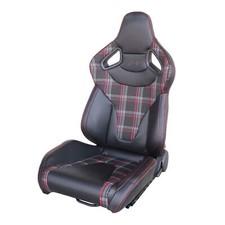 Coppia sedili sportivi reclinabili pelle tessuto scozzese replica Recaro gt golf