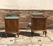 Antichi comodini mobiletto con specchio in legno chippendale radica anni 40