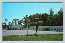 Vista Lor-Lee Motel, stazione di servizio Texaco, Barrie ON, cartolina d'epoca