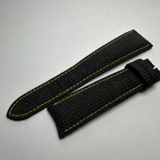 Girard Perregaux Black yellow Leather strap band 20mm for wristwatch