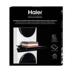 Haier Kit icolonnamento Universale con Ripiano Scorrevole Nero per Lavatrici e