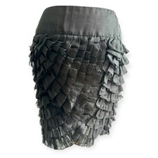 Gonna Chanel seta volants nera