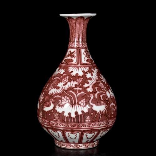 Vaso fiori porcellana rossa
