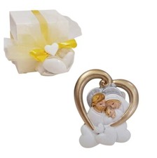 bomboniera sacra famiglia icona cuore dorato comunione battesimo cresima