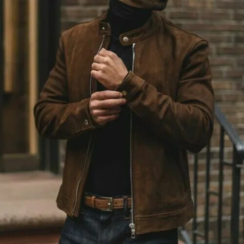 Uomo pelle scamosciata marrone - uomo,