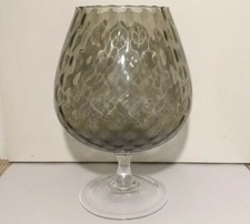 CENTROTAVOLA/GRANDE CALICE/VASO COPPA IN VETRO FUMÉ-EMPOLI DESIGN ITALY-VINTAGE 