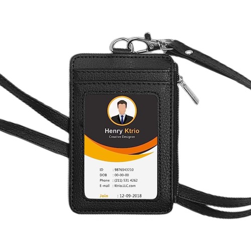 Porta badge nero - , cordino