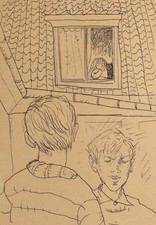 Ritratto vintage con disegno a