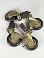 Rotelle Vintage In Metallo E Gomma Per Mobili O Sedie Set 4 Pezzi