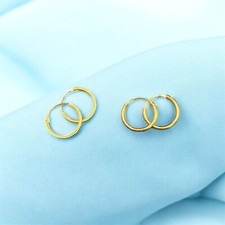 1 paio Cerchi da lobo Argento 925 Sterling  Bagno oro 18k  per Uomo e Donna