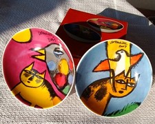 CORNEILLE GUILLAUME  PREZIOSI  PIATTINI  IN  CERAMICA  FIRMATI  E  DATATI  2001