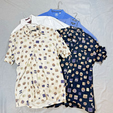 LOTTO 4 Camicia Uomo Riscatto Italia LT Stampa Astratta Viola Manica Corta 44L