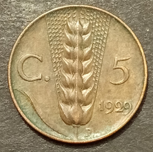 Cents lire ear 1929 bu - lire, q
